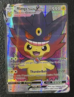 M Gengar Pikachu VCOS 026/055 Pokemon TCG Fan Art Cosplay Textured Near Mint - Image 1
