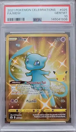 PSA 10 Mew 025/025 2021 Pokemon Classic Collection Full Art Holo Rare - Image 1