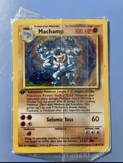 MACHAMP POKEMON Card FACTORY SEALED 1st Edition 1999 Mint Condition WOTC Holo10 - Image 2
