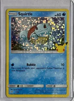 Squirtle HEAVY HOLO BLEED 17/25 ERROR McDonald's 25th Anniversary Pokemon NM - Image 1