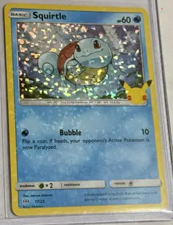 Squirtle HEAVY HOLO BLEED 17/25 ERROR McDonald's 25th Anniversary Pokemon NM - Image 2
