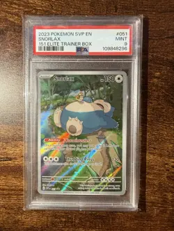 Pokemon TCG Snorlax 151 Elite Trainer Box Black Star Promo SVP en 051 PSA 9 - Image 1