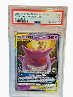 Pokemon Team Up Gengar & Mimikyu GX 53/181 Ultra Rare Holo TAG TEAM PSA 5 - Image 1