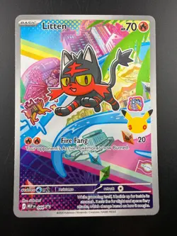 Pokemon TCG Litten 044 First Partner Illustration Black Star Promo NM - Image 1