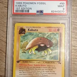 Pokemon Fossil Kabuto 1st Edition #50/62 PSA 9 1999 English TCG - Image 1