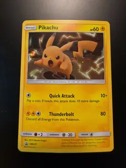 Pokemon Pikachu SM227 Black Star Promo Holo Lp - Image 1