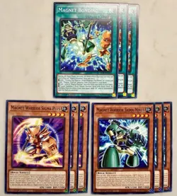 Yugioh! 3x Magnet Warrior Sigma Minus + Plus + Magnet Bonding BPRO 1st Ed NM - Image 1