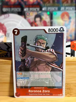 RORONOA ZORO OP14-015 The Azure Sea's Seven Rare Foil One Piece TCG Near Mint - Image 1