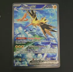 Pokemon TCG Zapdos EX Card 202/165 Scarlet Violet-151 Sir English 2023 NM - Image 1