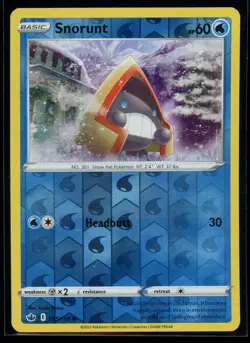 2021 Sword & Shield - Chilling Reign Snorunt Reverse Holo Pokemon Card #35 - Image 1