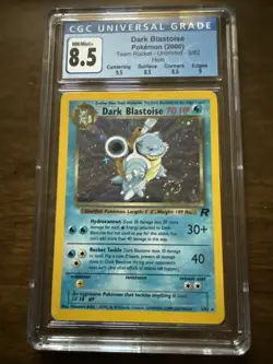 2000 Dark Blastoise Team Rocket Holo Pokemon Card 3/82 CGC 8.5 NM/Mint Swirl 🌀 - Image 1