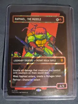 Raphael, the Muscle (0091) (Borderless Surge Foil) TMNT Ninja Turtles Pixel Foil - Image 1
