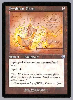 Swiftfoot Boots - Schematic - Retro Frame - 121 - The Brothers' War (BRR) MTG - Image 3