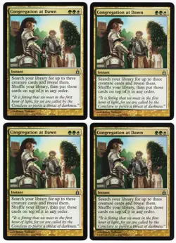Congregation at Dawn x4 4x 2005 Ravnica: City of Guilds PLAYSET Unc MTG NM AZ1 - Image 1