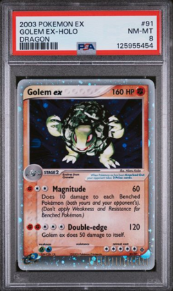 Pokemon PSA 8 Golem ex 91/97 Dragon Holo 2003 - Image 1