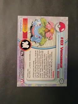 MP! HOLO FOIL Topps Pokemon Series 1 Venusaur #03 Black Logo TARGETS - Image 2