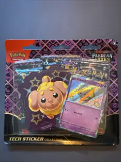 Pokemon Paldean Fates Tech Sticker Collection 3 Booster Pack Blister- Fidough - Image 1