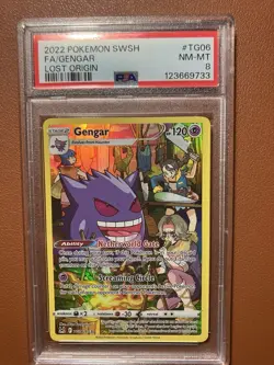 2022 Pokemon Gengar Sword & Shield Lost Origin #TG06 Trainer Gallery PSA 8 - Image 1