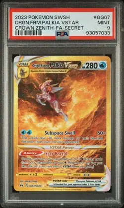 2023 POKEMON SWORD AND SHIELD CROWN ZENITH #GG67 ORGN.FRM.PALKIA VSTAR PSA 9 - Image 1