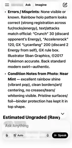Lycanroc GX 155/147 Burning Shadows Rainbow Secret Rare Full Art Holo NM Pokemon - Image 3