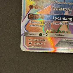 Lycanroc GX 155/147 Burning Shadows Rainbow Secret Rare Full Art Holo NM Pokemon - Image 4