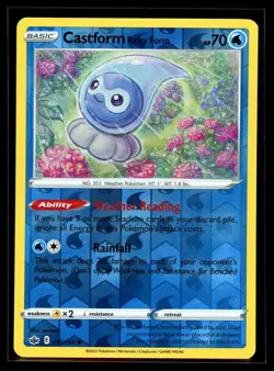 2021 Sword & Shield - Chilling Reign Castform Rainy Form Reverse Holo Pokemon - Image 1