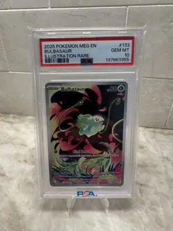 2025 POKEMON MEG EN-MEGA EVOLUTION ILLUSTRATION RARE #133 BULBASAUR PSA 10 - Image 1