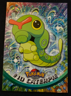 Pokemon TOPPS #10 Caterpie Non-Holo Black Logo RARE TV Animation Edition LP - Image 1
