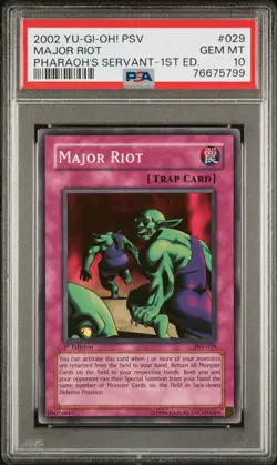YuGiOh Major Riot PSV-029 Pharaoh's Servant 1st Edition PSA 10 Gem Mint - Image 1