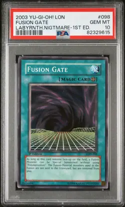 YuGiOh Fusion Gate LON-098 Labyrinth of Nightmare 1st Edition PSA 10 Gem Mint - Image 1