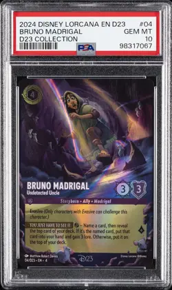 DISNEY LORCANA EN D23 COLL #04 BRUNO MADRIGAL - UNDETECTED UNCLE PSA 10 - Image 1