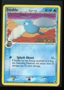 Swablu 65/101 Reverse Holo Pokemon Card EX Dragon Frontiers Pokemon TCG NM - Image 1