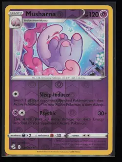 Musharna 122/264 Pokemon Fusion Strike Uncommon Near Mint Reverse Holo Card - Image 1