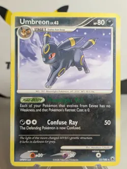Umbreon LV.43 32/100 Rare Majestic Dawn 2008 Pokemon Card - LP - Image 1