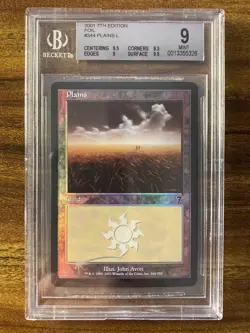MTG✨PLAINS FOIL✨7th Edition BGS 9 MINT Land 2001 JOHN AVON Art POP 1 ! - Image 1