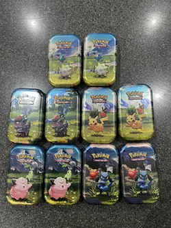 10x Pokemon TCG Ascended Heroes Mini Tins Sealed - With Display Case (Unsealed) - Image 3