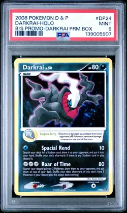 2008 POKEMON DIAMOND & PEARL BLACK STAR PROMO #DP24 DARKRAI-HOLO PSA 9 - Image 1