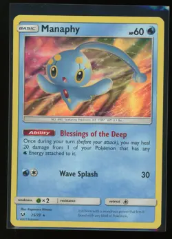 MANAPHY 25/73 SHINING LEGENDS HOLO RARE POKEMON TCG NM - Image 1