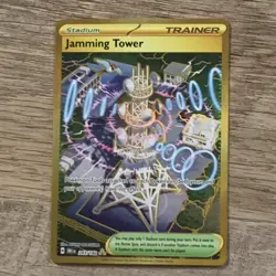 Pokemon Jamming Tower 243/182 Hyper Rare Gold Trainer Destined Rivals NM - Image 1