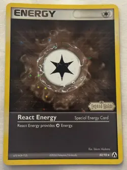 Pokemon TCG React Energy 82/92 EX Legend Maker Reverse Holo Foil Rare Swirl - HP - Image 1