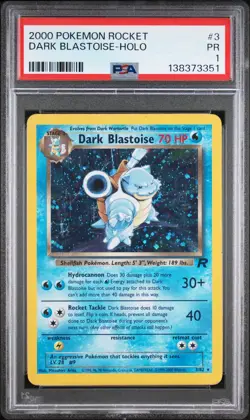 PSA 1 PR 2000 Team Rocket Dark Blastoise 3/82 Holo Foil Pokemon Unlimited - Image 1