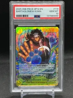 2025 One Piece OP12-Legacy of the Master Bartholomew Kuma 119 PSA 10 - Image 1