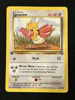 Pokemon Spearow 62/64 (1st Edition) Jungle (Never Played) *Near Mint* - Image 1