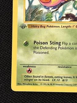 Pokemon Weedle 069/102 (1st Edition) Base Set (Shadowless) *Near Mint* - Image 2