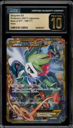 Pokemon Shaymin EX The Best of XY Japanese Holo Full Art #188 CGC 10 Pristine - Image 1