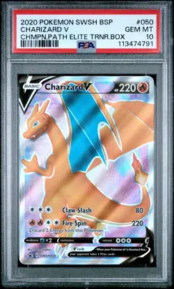 Pokemon PSA 10 GEM MINT Charizard V SWSH050 Champions Path Promo - Image 2