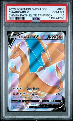Pokemon PSA 10 GEM MINT Charizard V SWSH050 Champions Path Promo - Image 3