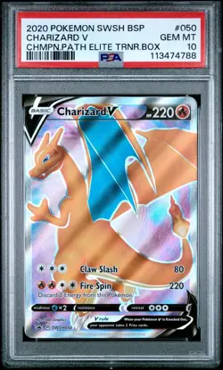 Pokemon PSA 10 GEM MINT Charizard V SWSH050 Champions Path Promo - Image 5