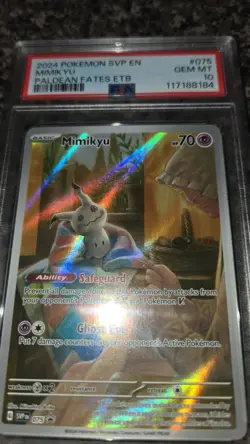 NEW CERT PSA 10 Mimikyu Paldean Fates ETB Black Star Promo SVP EN 075 Pokemon - Image 1
