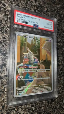 NEW CERT PSA 10 Mimikyu Paldean Fates ETB Black Star Promo SVP EN 075 Pokemon - Image 2